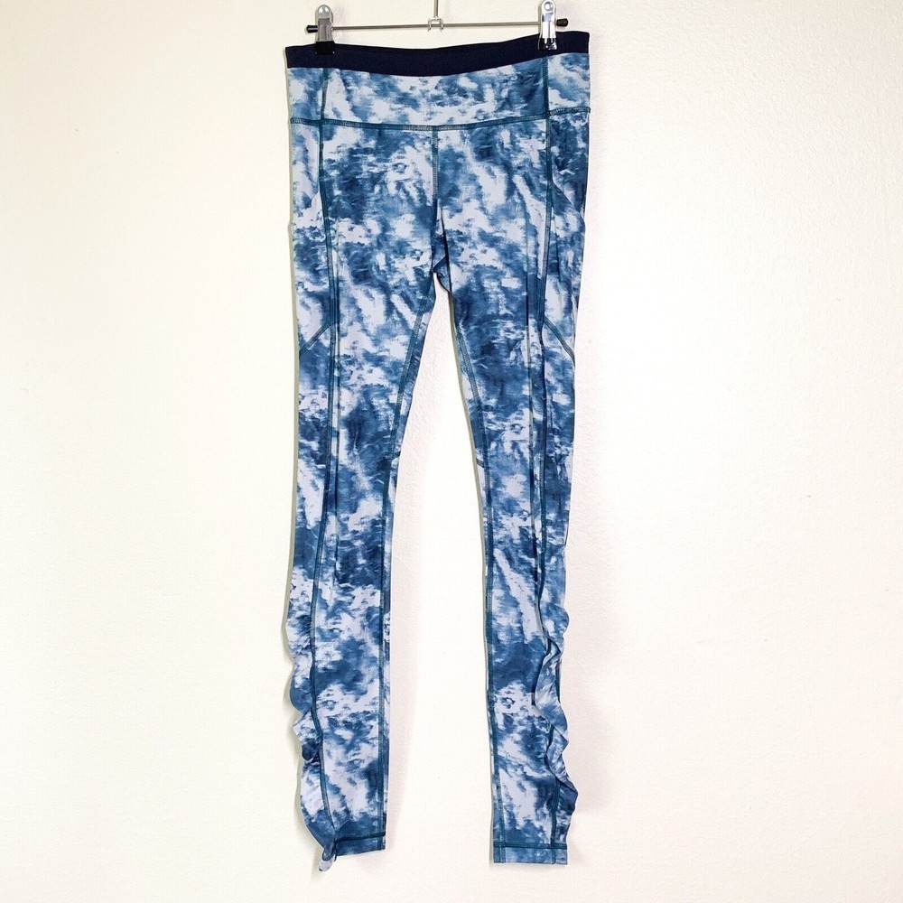 Lululemon Speed Tight Leggings 6 Sea Side Silver Fox Alberta Lake / Naval Blue